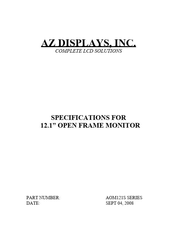 AOM121S Datasheet Preview