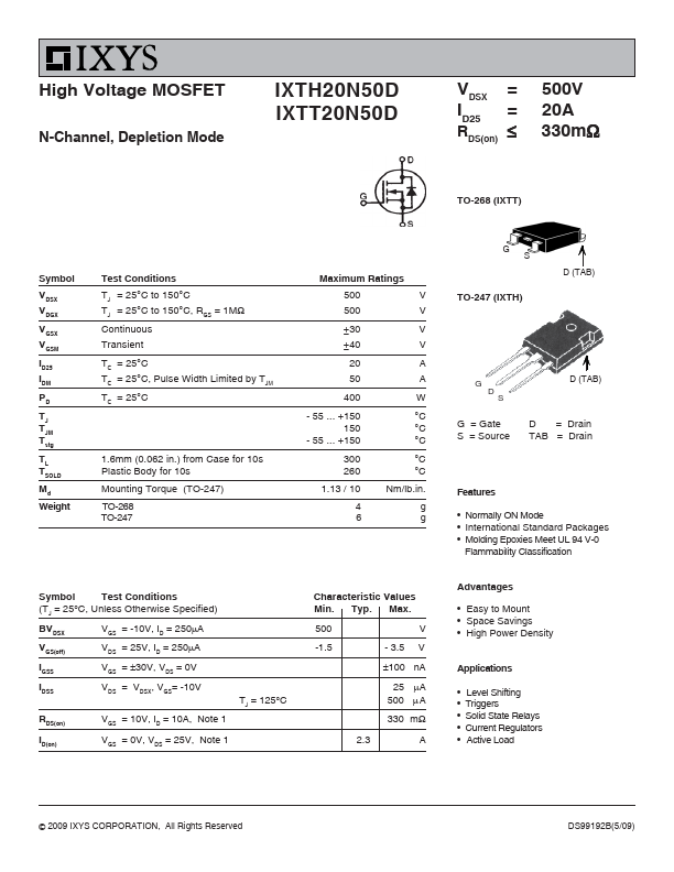 IXTT20N50D