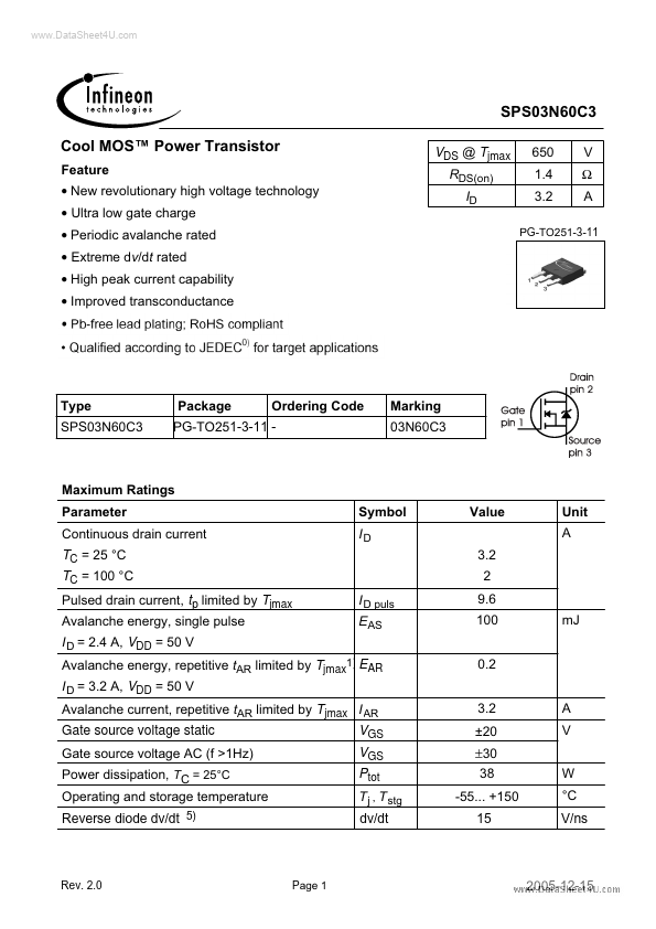 SPS03N60C3