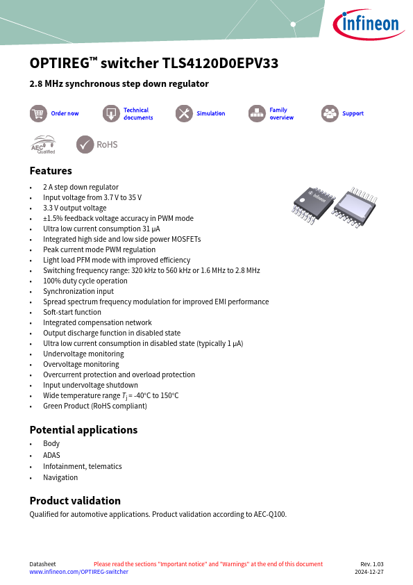 TLS4120D0EPV33 Datasheet Preview
