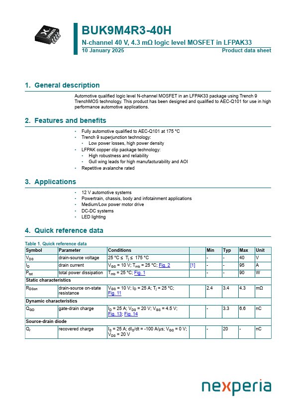 BUK9M4R3-40H Datasheet Preview