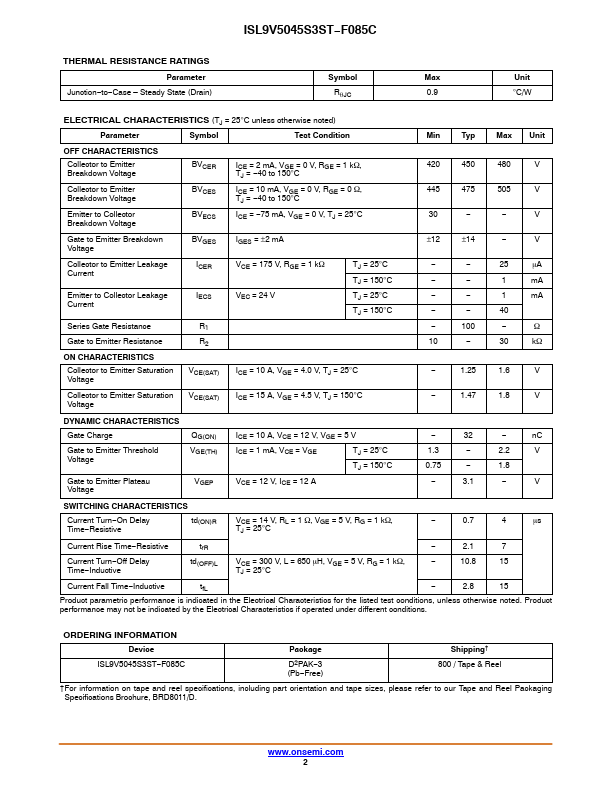 ISL9V5045S3ST-F085C