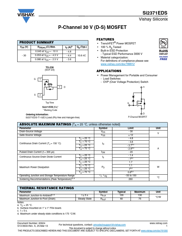 Si2371EDS Datasheet Preview