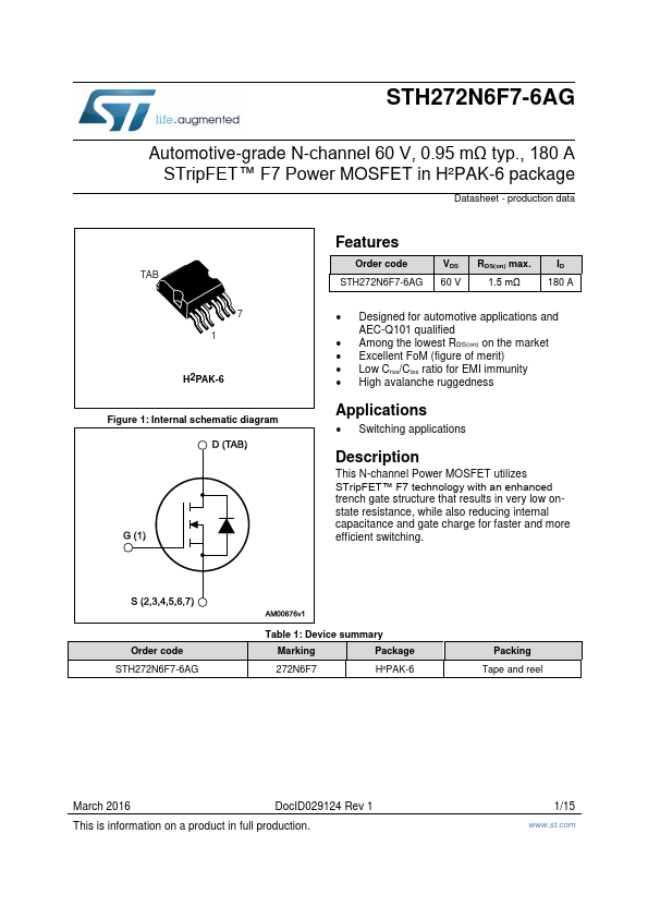 STH272N6F7-6AG