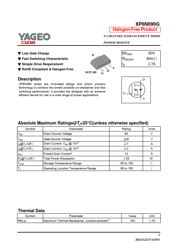 XP6N090G Datasheet Preview