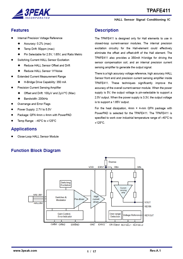 TPAFE411 Datasheet Preview