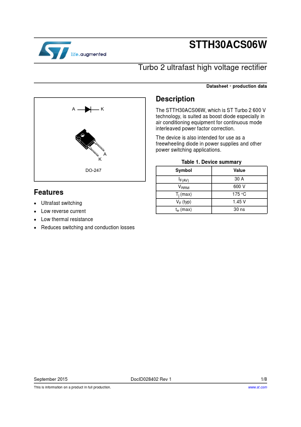 STTH30ACS06W