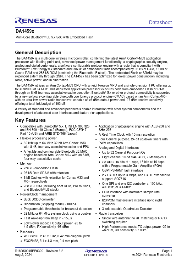 DA14592 Datasheet Preview