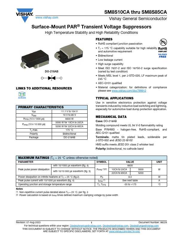 SM8S11CA Datasheet Preview