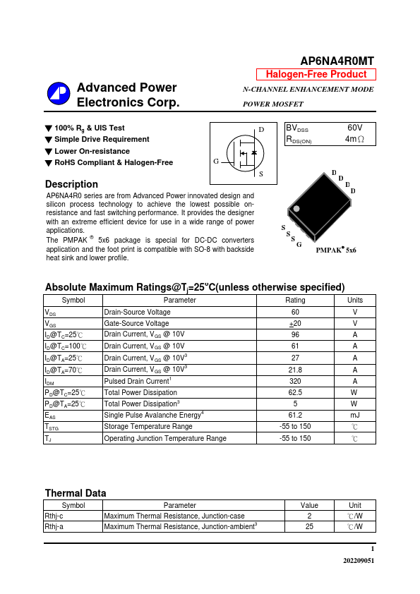 AP6NA4R0MT Datasheet Preview