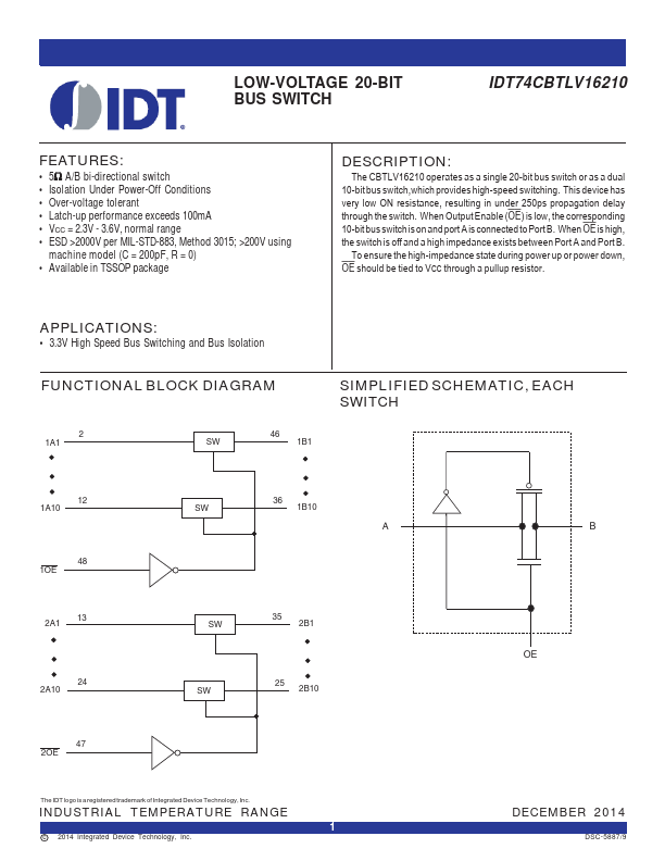 IDT74CBTLV16210