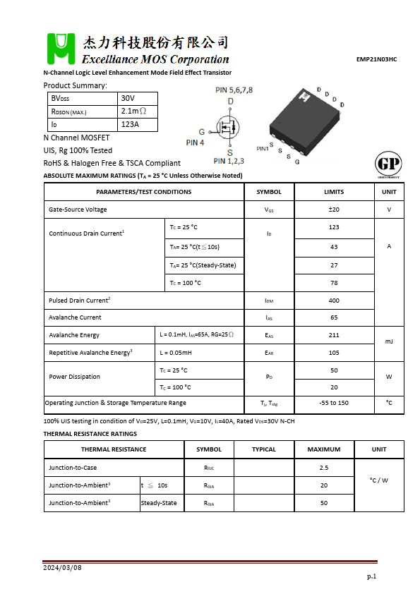 EMP21N03HC Datasheet Preview