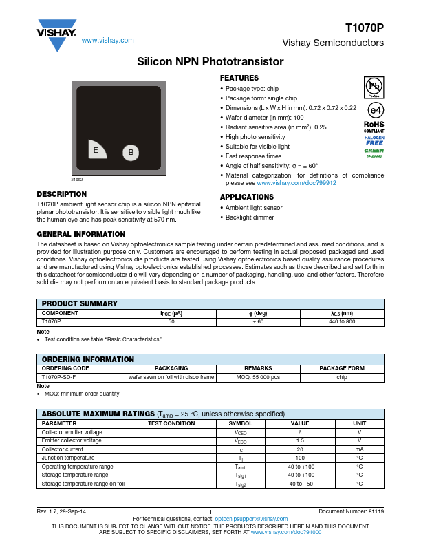 T1070P Datasheet Preview