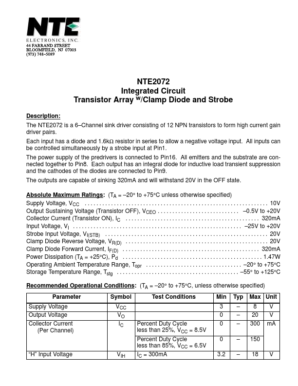 NTE2072