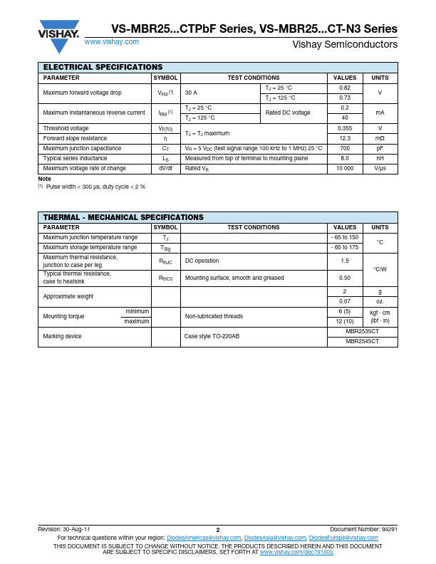 VS-MBR2545CT-N3