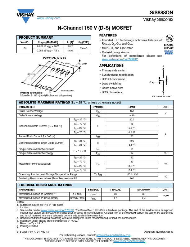 SiS888DN Datasheet Preview