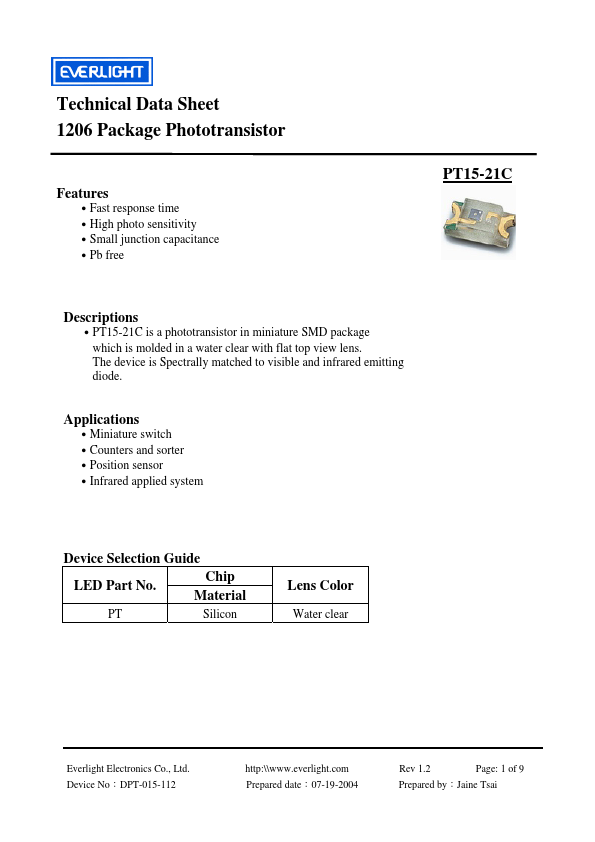 PT15-21C Datasheet Preview