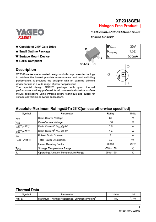 XP2318GEN Datasheet Preview