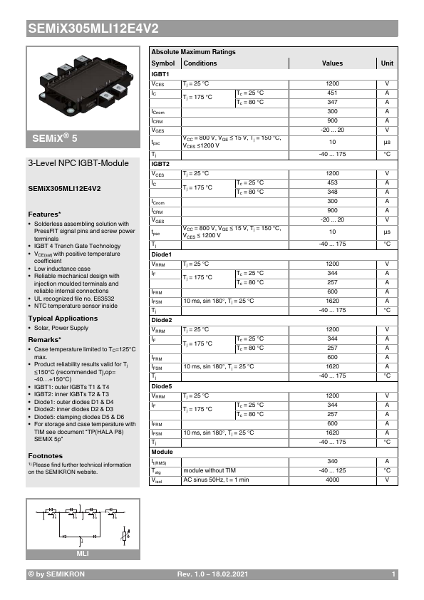 SEMiX305MLI12E4V2