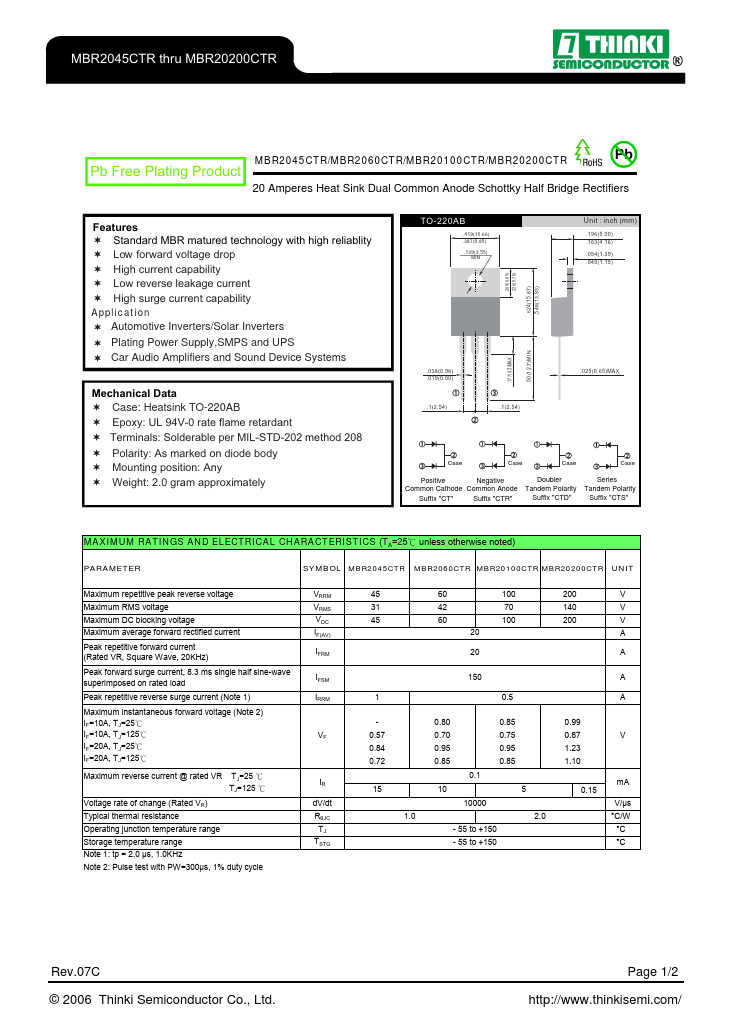 MBR2045CTR