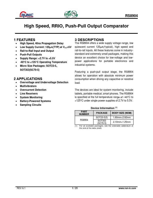 RS8904 Datasheet Preview