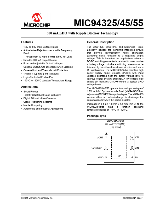 MIC94325 Datasheet Preview