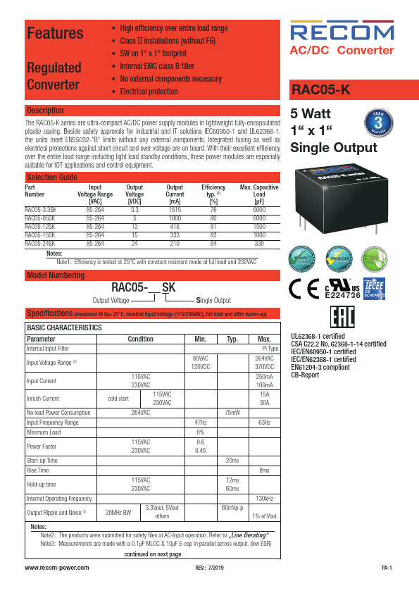 RAC05-15SK