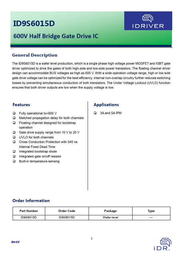 ID9S6015D Datasheet Preview