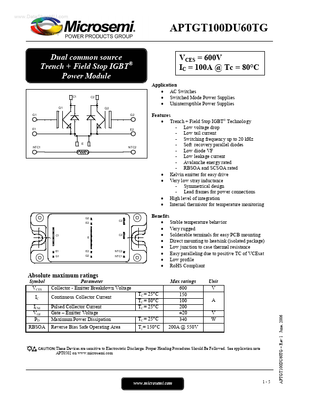 APTGT100DU60TG