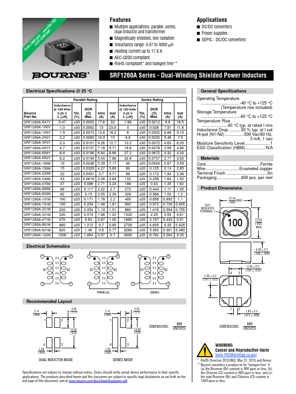 SRF1260A Datasheet Preview