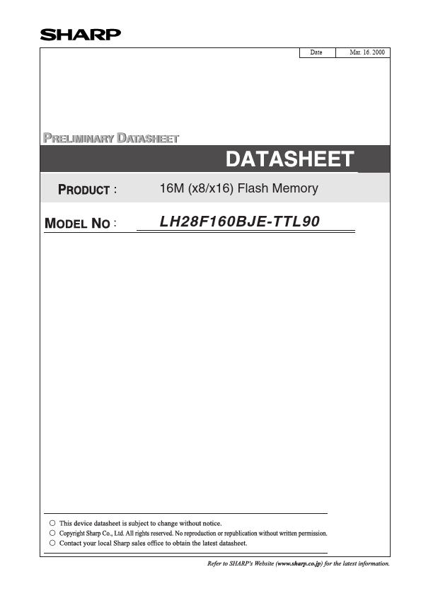 LH28F160BJE-TTL90