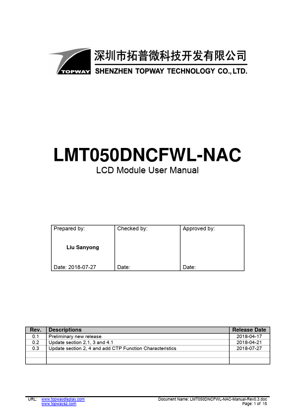 LMT050DNCFWL-NAC