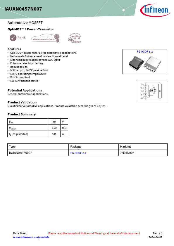 IAUAN04S7N007 Datasheet Preview