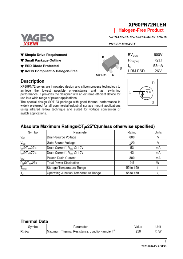 XP60PN72RLEN Datasheet Preview
