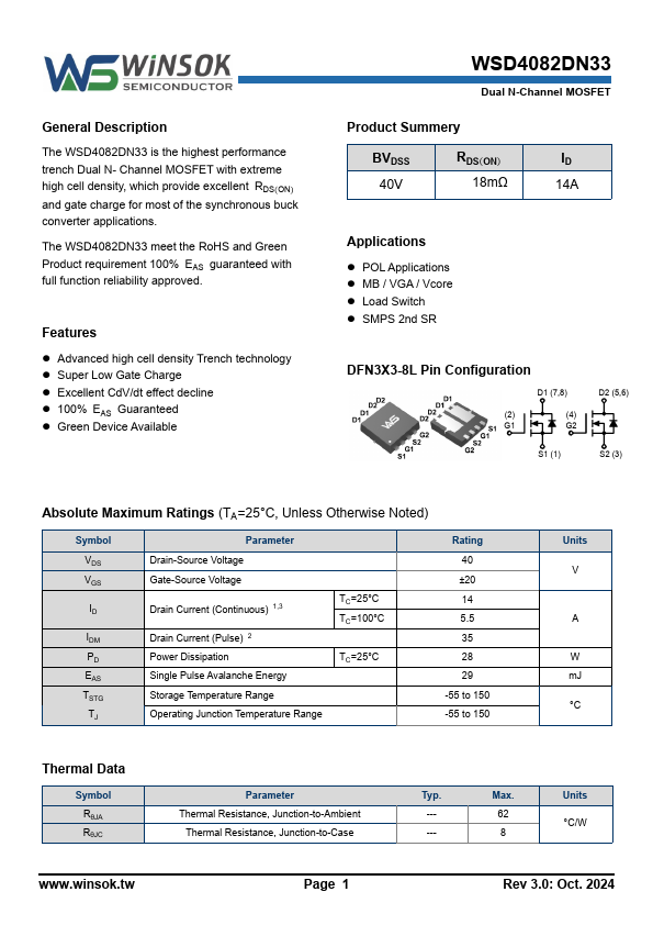 WSD4082DN33 Datasheet Preview