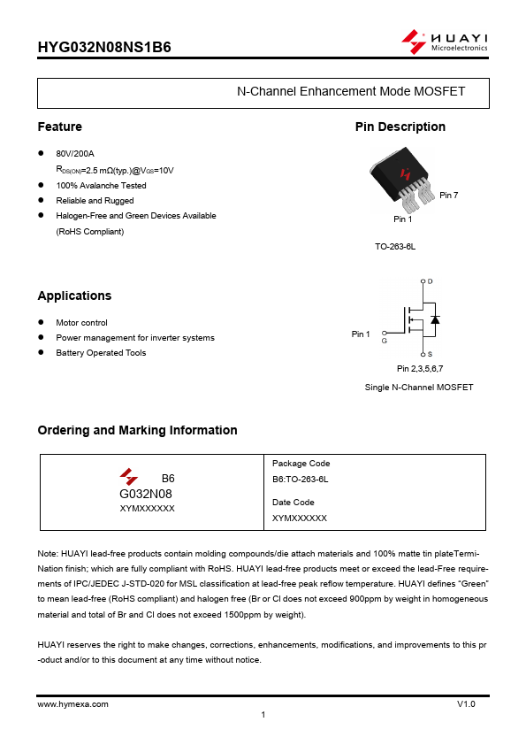 HYG032N08NS1B6 Datasheet Preview