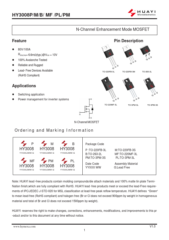 HY3008B Datasheet Preview