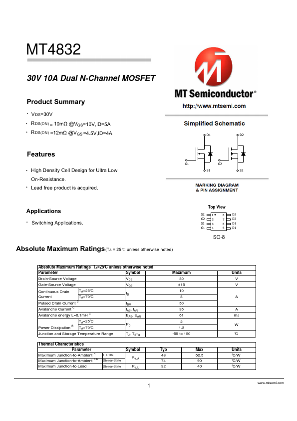 MT4832 Datasheet Preview