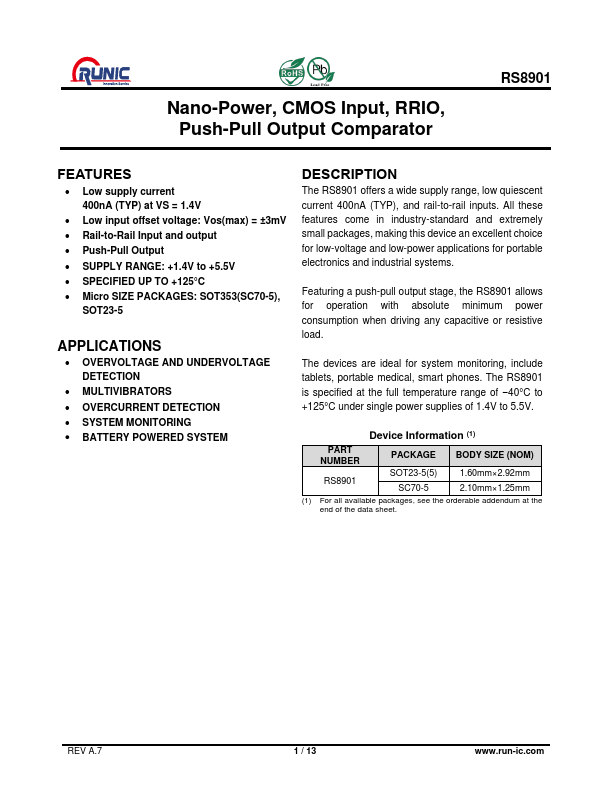 RS8901 Datasheet Preview