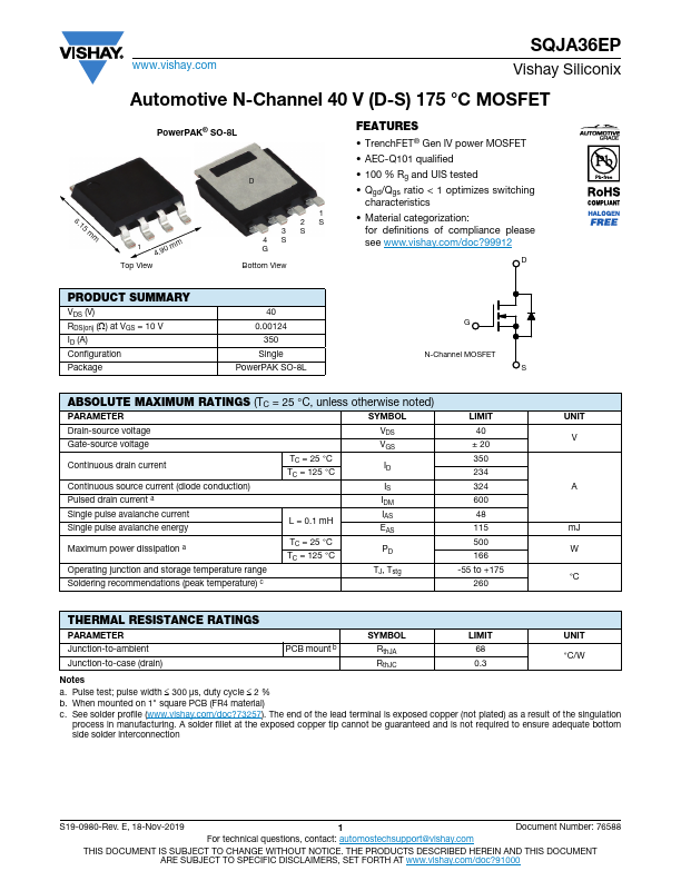 SQJA36EP Datasheet Preview