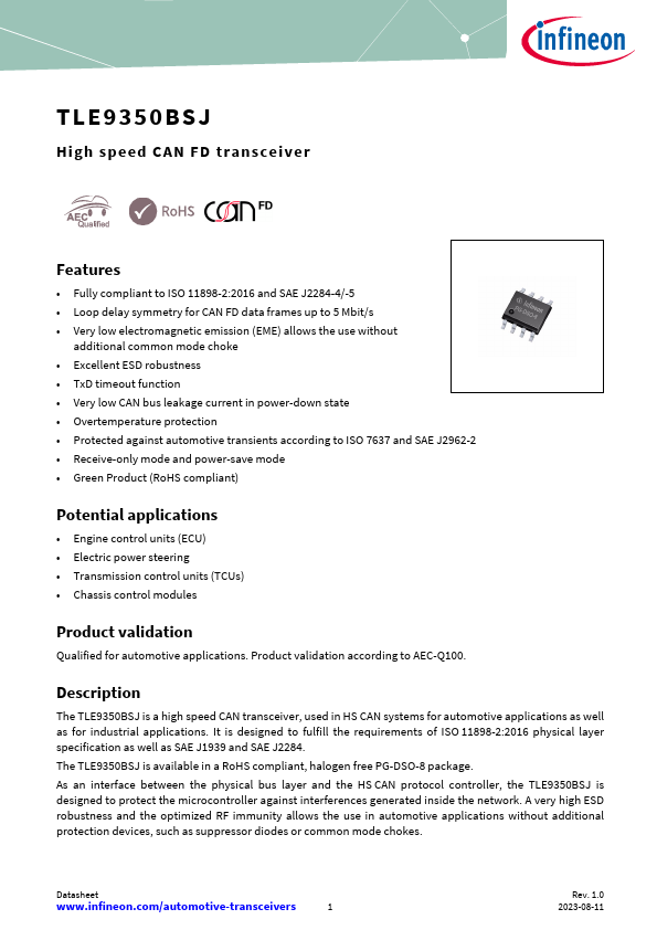 TLE9350BSJ Datasheet Preview