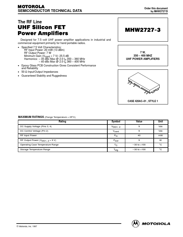 MHW2727-3 Datasheet Preview