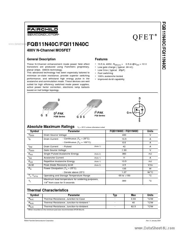 FQB11N40C