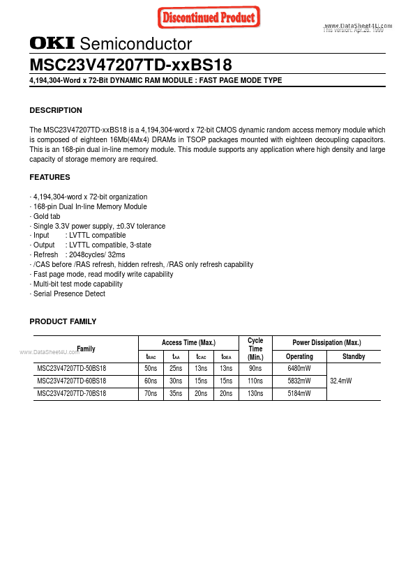 MSC23V47207TD-XXBS18