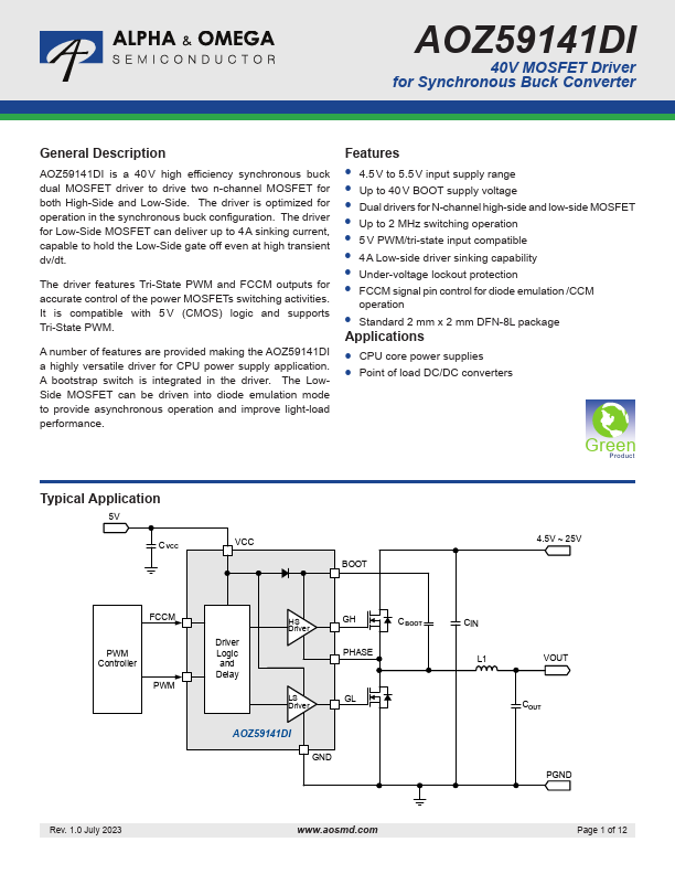 AOZ59141DI Datasheet Preview