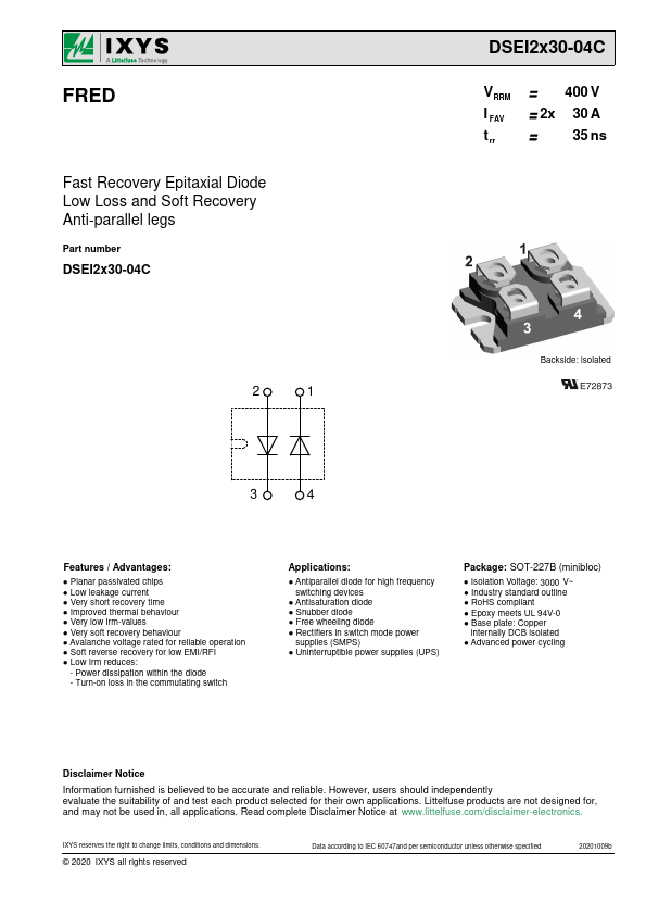 DSEI2x30-04C Datasheet Preview