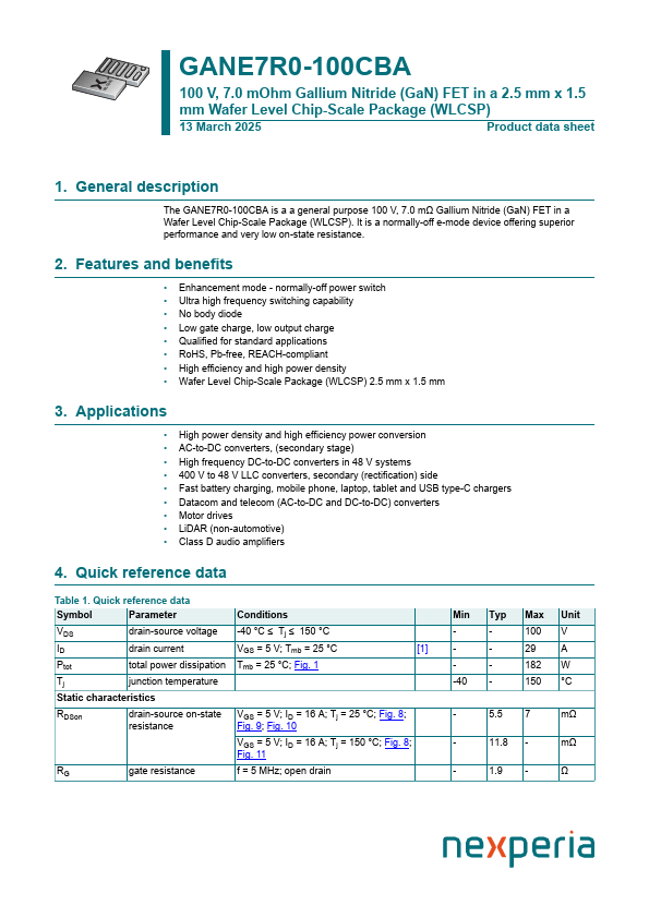 GANE7R0-100CBA Datasheet Preview