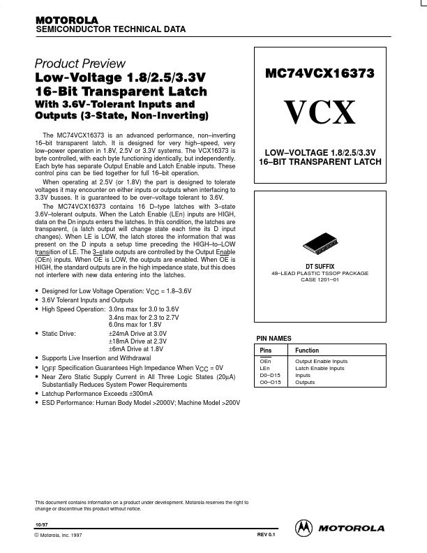 MC74VCX16373