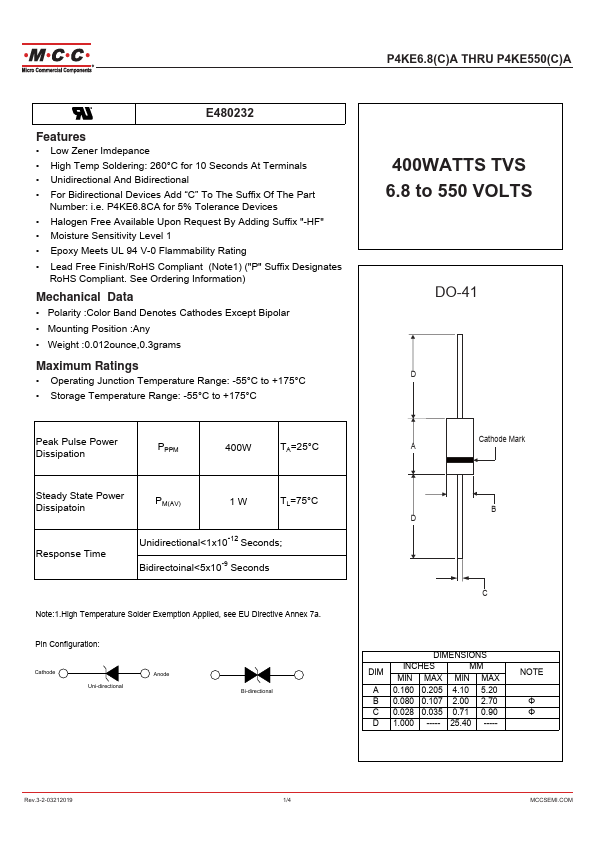 P4KE510CA