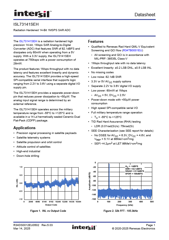 ISL73141SEH Datasheet Preview